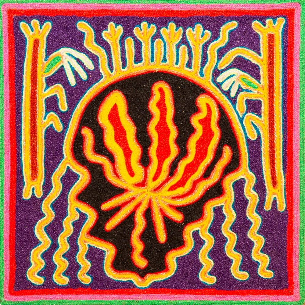 Huichol Yarn Painting Print • S - 35 - Huichol Arts