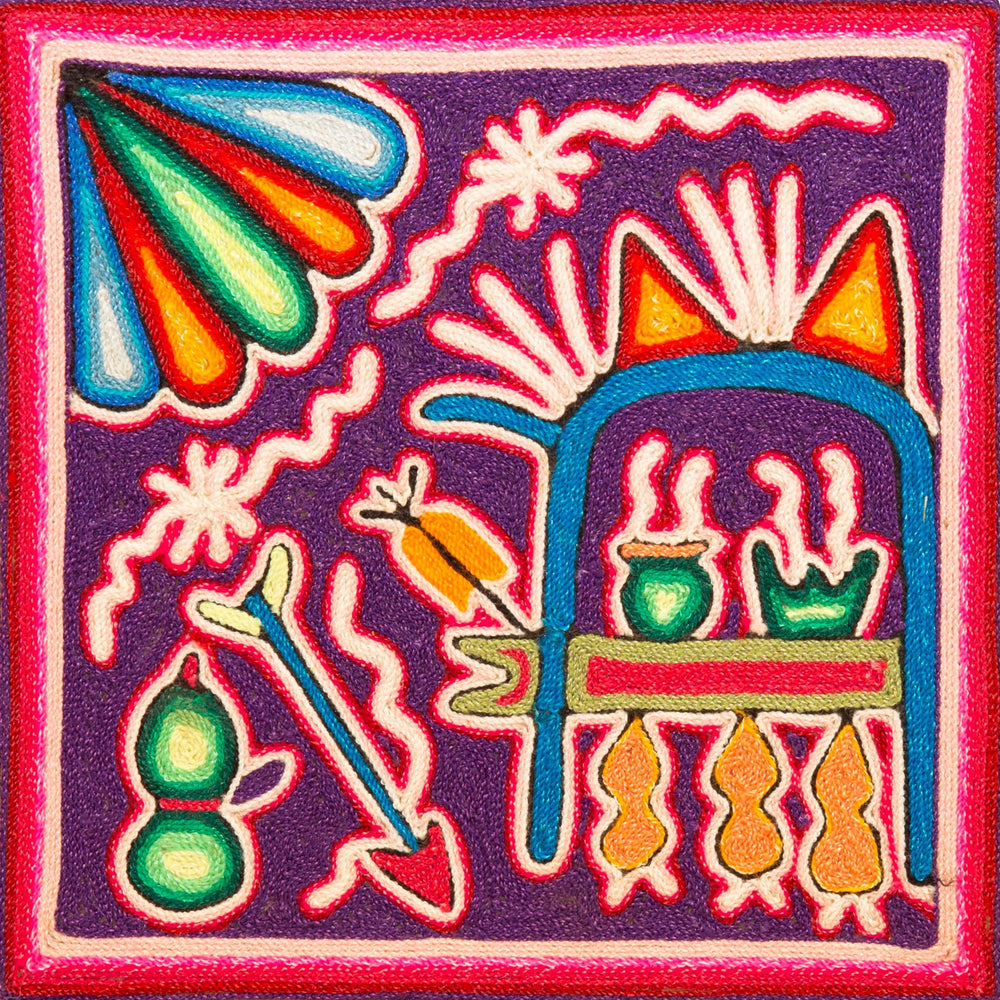 Huichol Yarn Painting Print • S - 37 - Huichol Arts