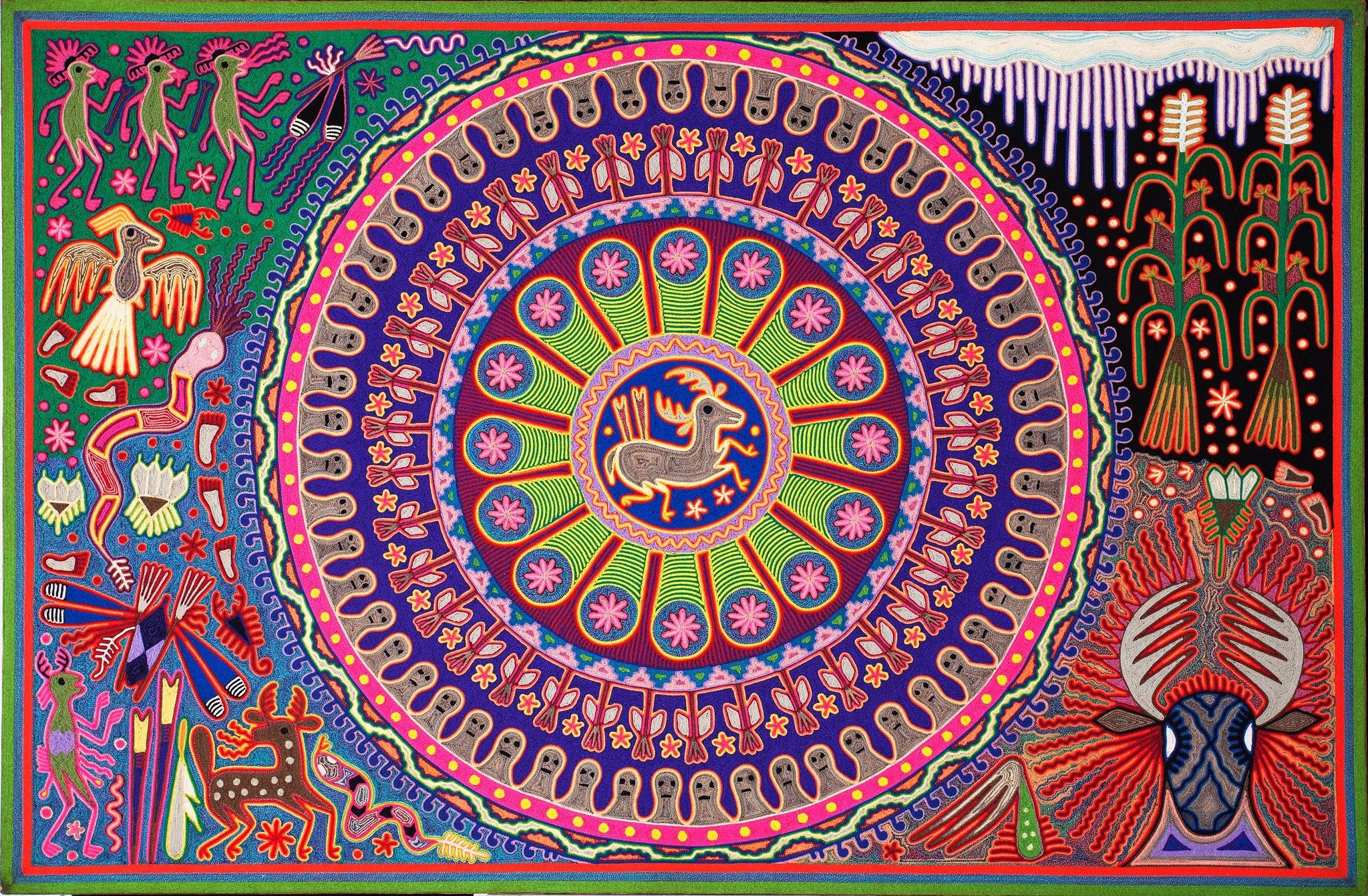 Huichol Yarn Painting Print • XL - 2 - Huichol Arts