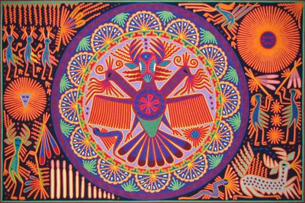 Huichol Yarn Painting Print • XL - 3 - Huichol Arts