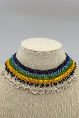 Multicolored Huári Necklace - Huichol Arts