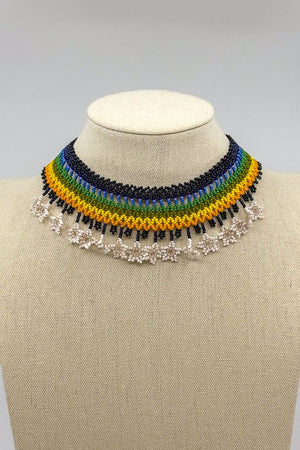 Multicolored Huári Necklace - Huichol Arts
