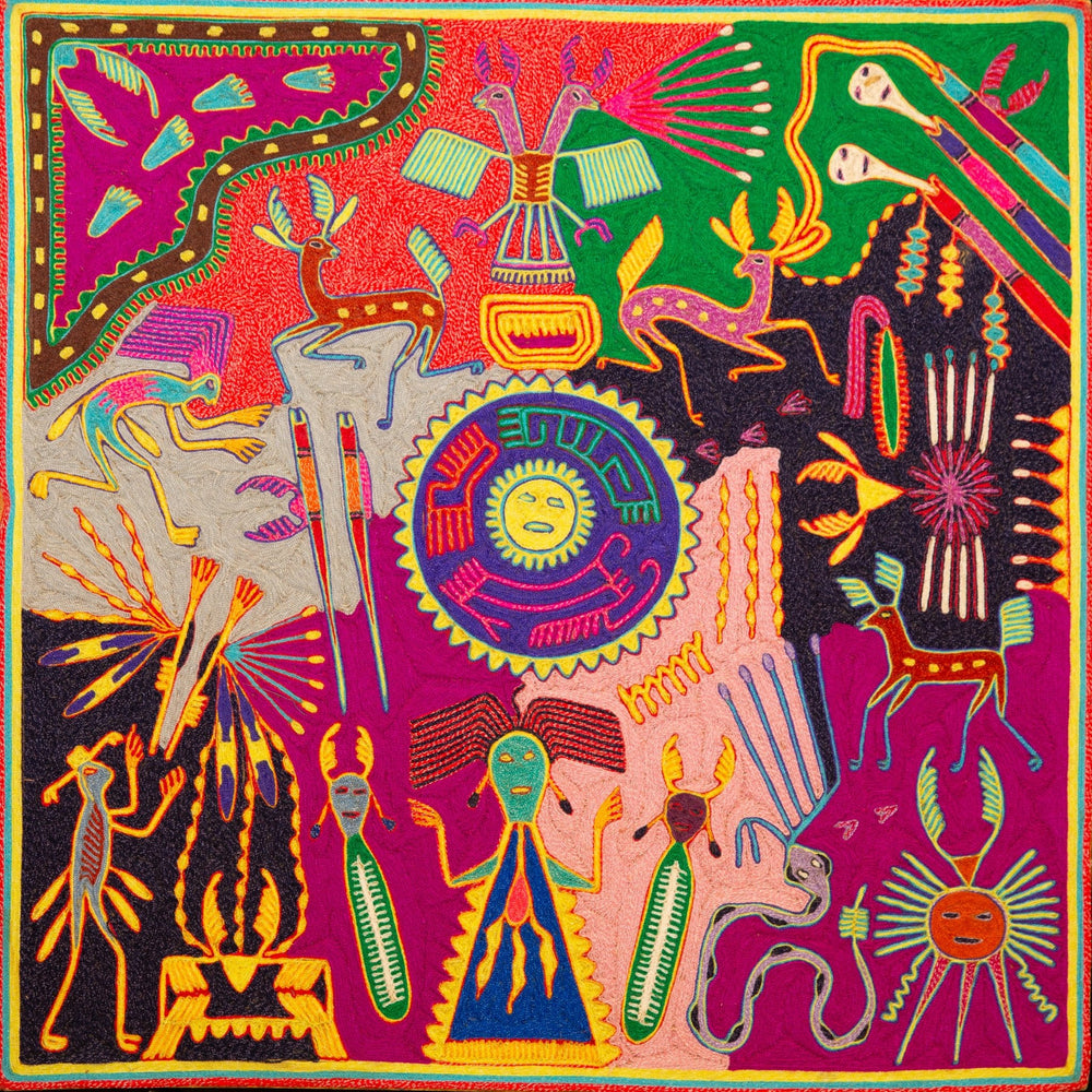 Nakawey and the Mirror of Creation - Huichol Arts