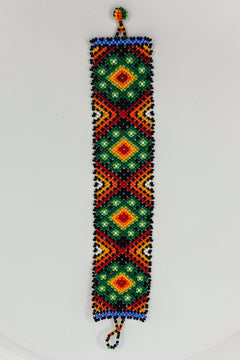 Peyote flower pattern Bracelet • L - Huichol Arts