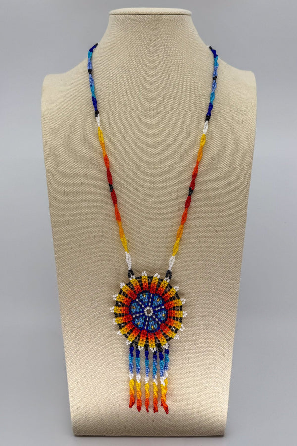 Red Hicuri Necklace - Huichol Arts
