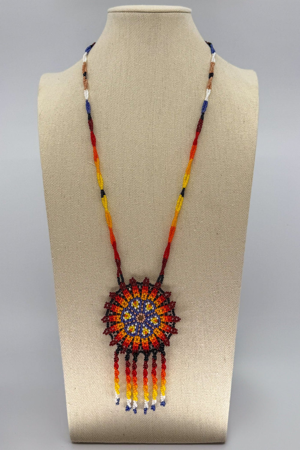 Red Hicuri Necklace - Huichol Arts