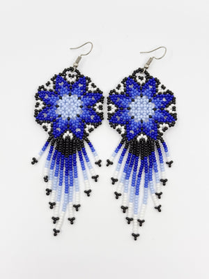 Tutu Beaded Earrings with tassels • M - Huichol Arts