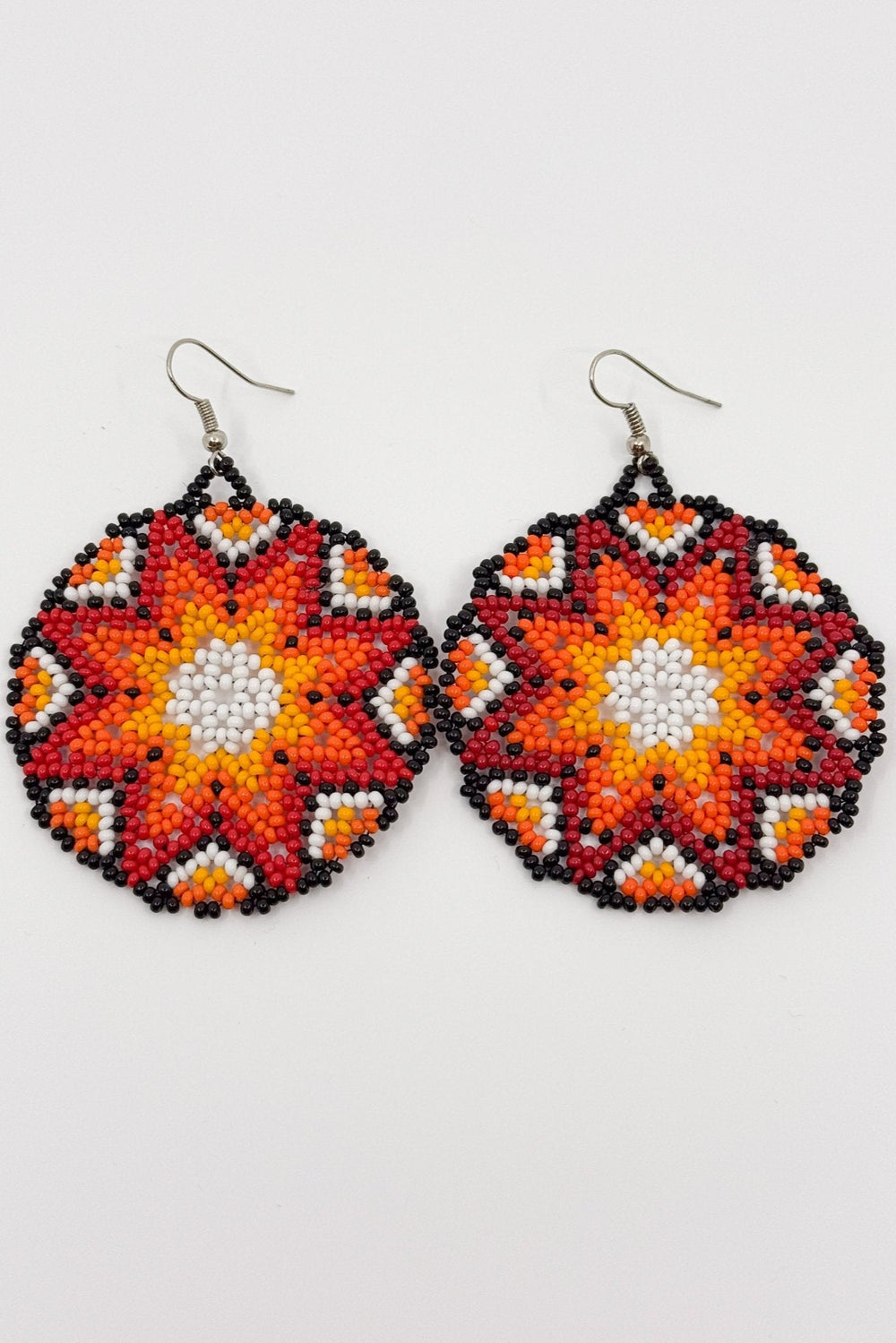 Tutu Circle Beaded Earrings • L - Huichol Arts