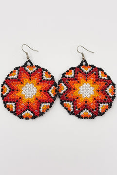 Tutu Circle Beaded Earrings • L - Huichol Arts
