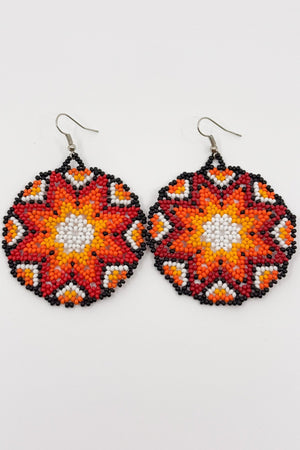 Tutu Circle Beaded Earrings • L - Huichol Arts