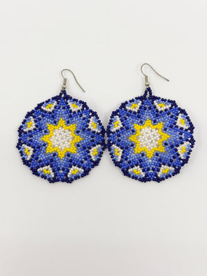 Tutu Circle Beaded Earrings • L - Huichol Arts