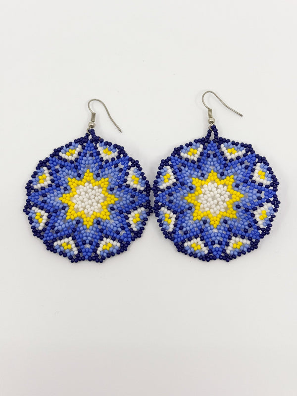 Tutu Circle Beaded Earrings • L - Huichol Arts