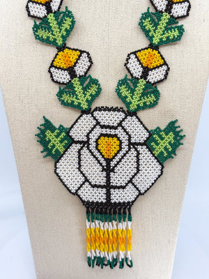 Wixárika Flower Necklace • L - Huichol Arts