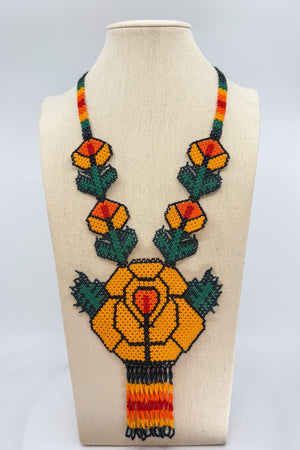 Wixárika Flower Necklace • L - Huichol Arts
