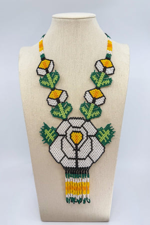 Wixárika Flower Necklace • L - Huichol Arts