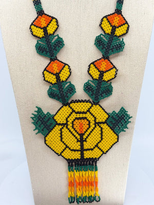 Wixárika Flower Necklace • L - Huichol Arts