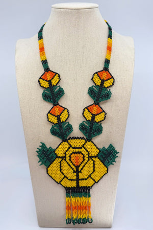 Wixárika Flower Necklace • L - Huichol Arts