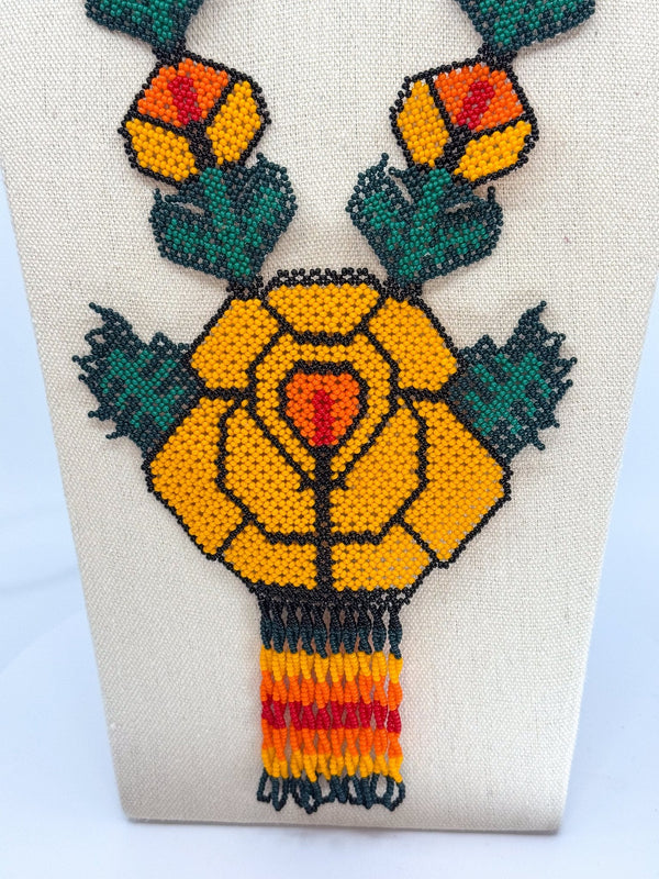 Wixárika Flower Necklace • L - Huichol Arts