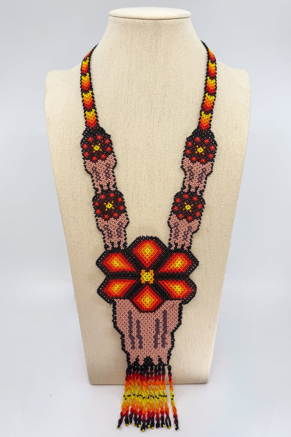 Wixárika Hicuri Necklace • L - Huichol Arts