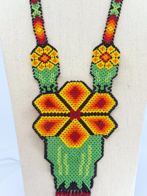 Wixárika Hicuri Necklace • L - Huichol Arts