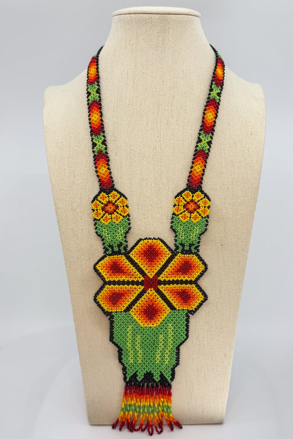 Wixárika Hicuri Necklace • L - Huichol Arts